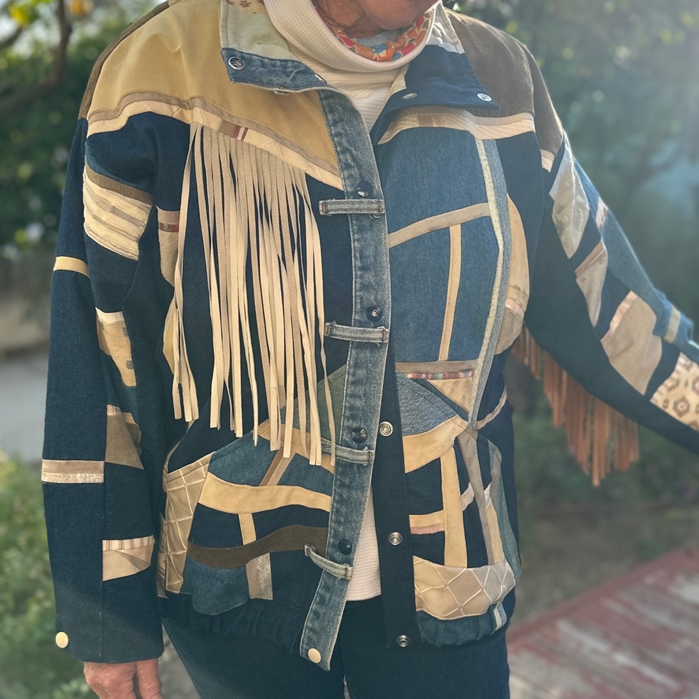 Vintage Patchwork Denim Jacket Size Medium - image 1